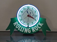 Vintage Rolling Rock Neon Bar Clock Latrobe Brewing Co. 1997