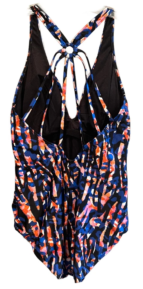 Traje de baño Magicsuit Drew One Piece talla 16 patrón azul naranja NUEVO venta al por menor $162 Foto 2 de 4