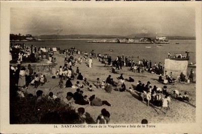 RPPC Santander Playa de la Magdalena Isla de la Torre Spain vintage postcard p90