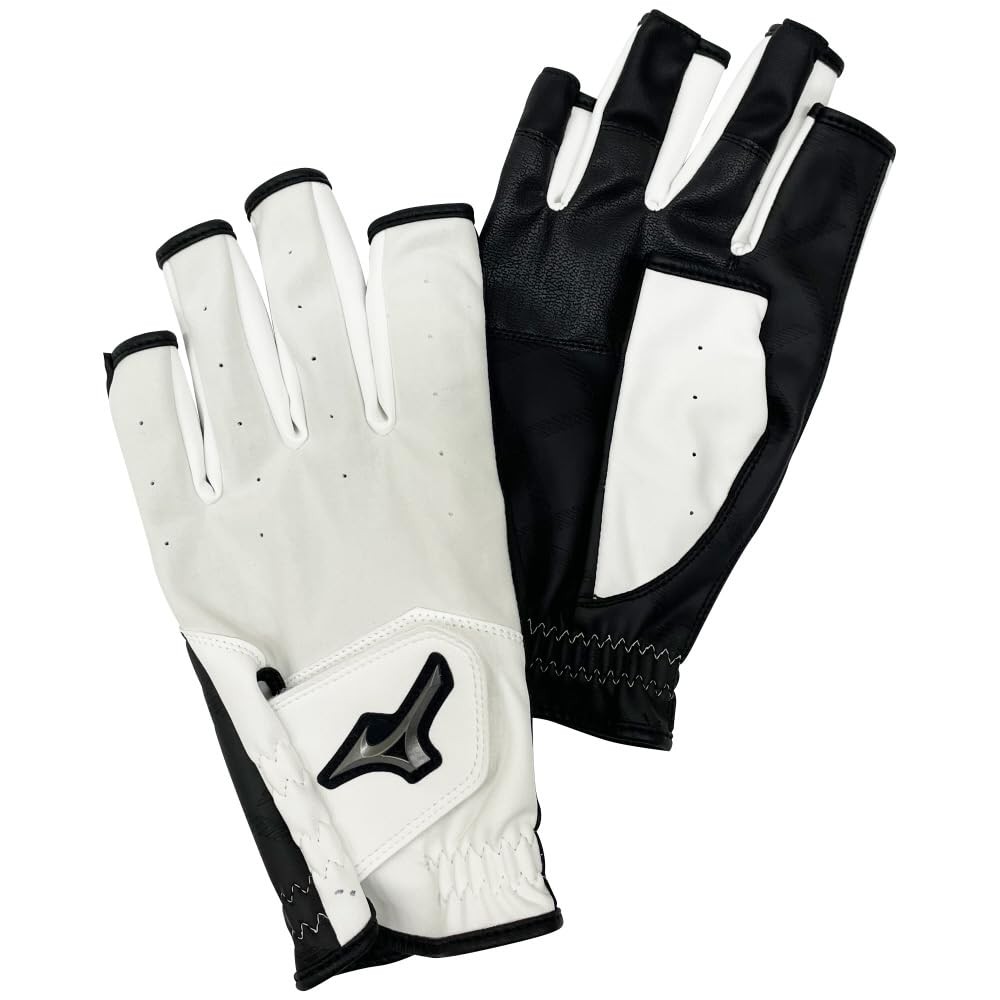MIZUNO Park Golf Gloves ZEROSPACE Fingerless Type L White Black