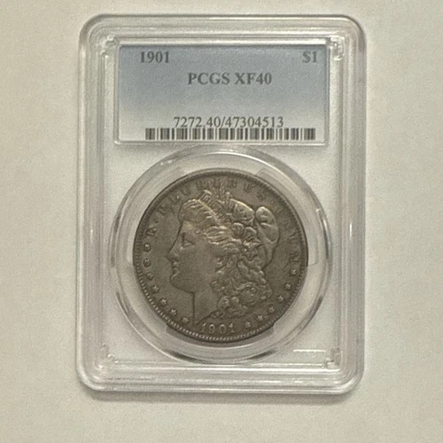 1901 Morgan Silver Dollar $1 PCGS XF40