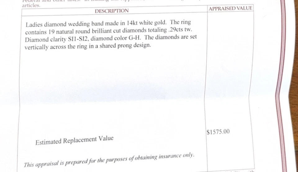 14K Gold Diamond Wedding Set With Appraisal - Image 4 of 4