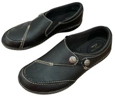 COLLECTION by CLARKS Black Leather Slip-On Loafer Ultimate Comfort Shoes Sz 7N