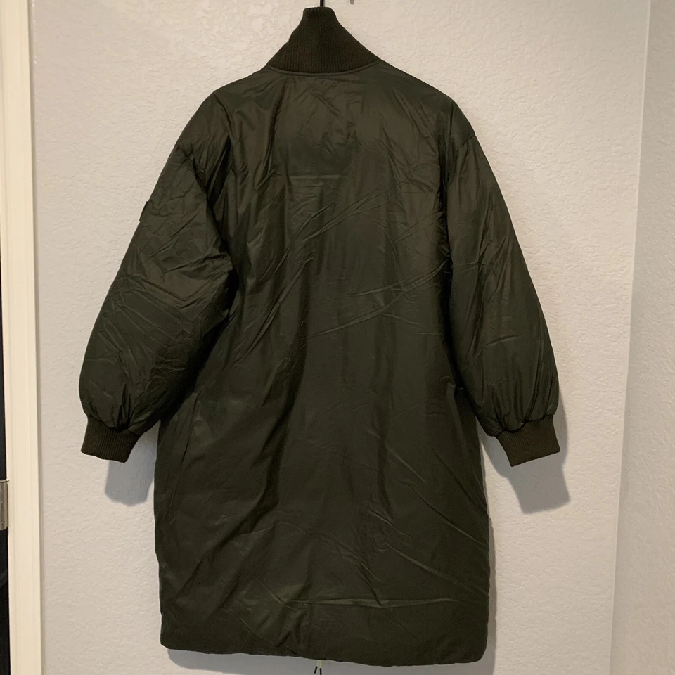 New Zara $129 Water & Wind Protection Puffer Coat Khaki Green Small 7522/261 - Image 3 of 4