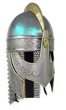 Helmet Steel Viking Medieval Helmet Armor Vandal Etched With Chainmail Viking