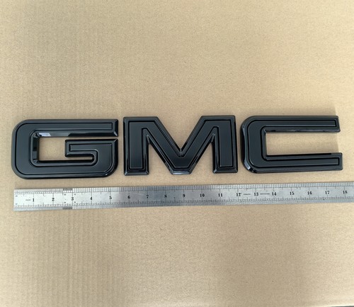 OEM Rear GMC Emblem Badge for 2019-2025 Sierra 1500 2021-25 Canyon Black - Picture 4 of 9
