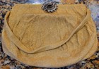 Vintage Gold Micro bead & Jewel Evening Bag Purse By George Baring France Paris 