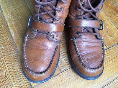 Polo Ralph Lauren Boots Mens 7 Leather Strap Pony Logo Designer