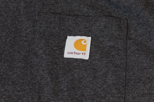 Carhartt Loose Fit Dark Gray Heavyweight Pocket Tee Long Sleeve Men's (L) Logo - Picture 4 of 13