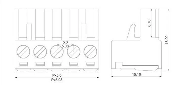 In-Line Cable Pluggable Non Solder PCB Screw Connector 2EDGRK 5.08mm 2Pin -24Pin - Image 2 of 3