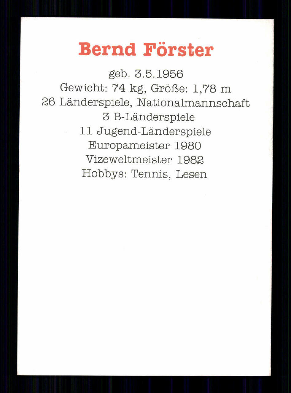 Bernd Förster Panini Sticker Nr. 343 - Fußball 84