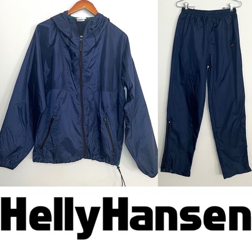 Helly Hansen Vintage Herren Zweiteiler Windbreaker Anzug Jacke Hose Navy Blau Gr. M - Bild 1 von 12