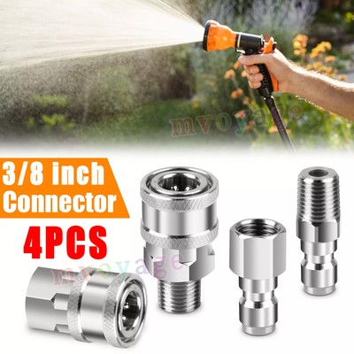 3/8inch Thread Fitting Pressure Washer Quick Connect Stainless Steel Adapter Set
