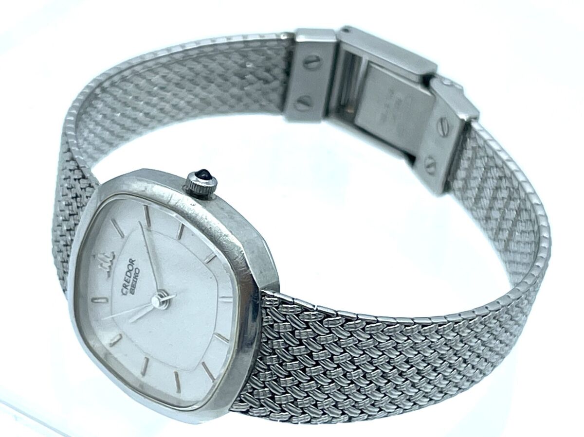 【極美品】 SEIKO CREDOR 4J81-5040 レディース腕時計 Vintage SEIKO Credor Quartz Ladies Watch White Dial 4J81