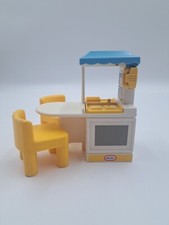 Little Tikes Doll House Kitchen Island Sink Oven Furniture Vintage Chair