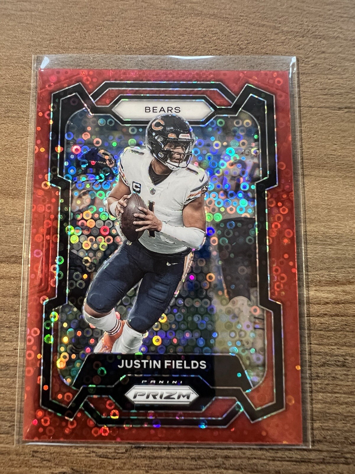 🔥🔥2023 Prizm Justin Fields No Huddle Red Disco #48 Card Match 48/70 Bears 🔥🔥
