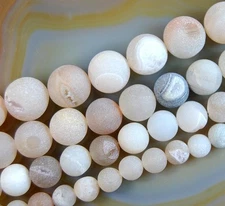 Natural color matte Druzy Agate Round Beads 15.5" 8mm 10mm 12mm 14mm
