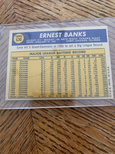 1970 Topps Ernie Banks HOF #630 PSA 5.5 To 6 Quality Range EX-MT - Picture 2 of 2