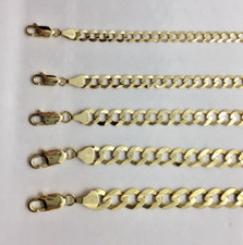 10K Solid Yellow Gold Cuban Link Bracelet Men's/Women's 4.5-9.5mm size 7",8" 9"