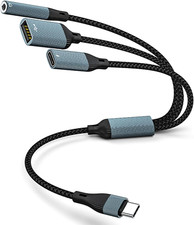 USB C Splitter, USB C to 3.5Mm Headphone Adapter and PD 60W Charger Cable USB C