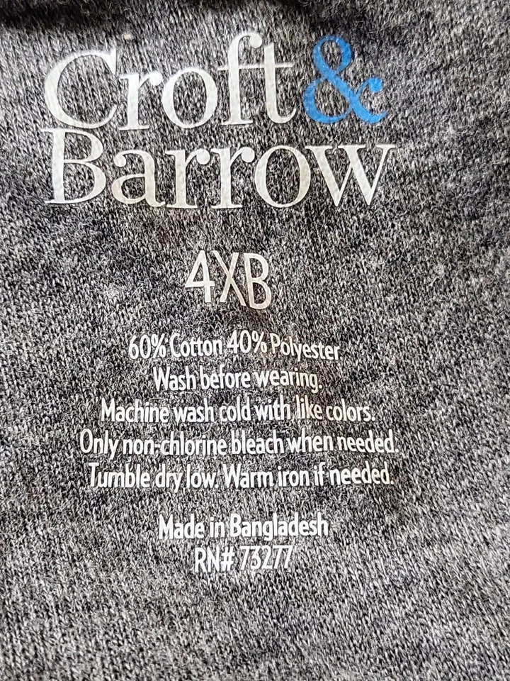 Мужские большие и высокие тепловые брюки Croft & Barrow серые размер 4XB розничная цена 28,00 долл. США - Изображение 4 из 4