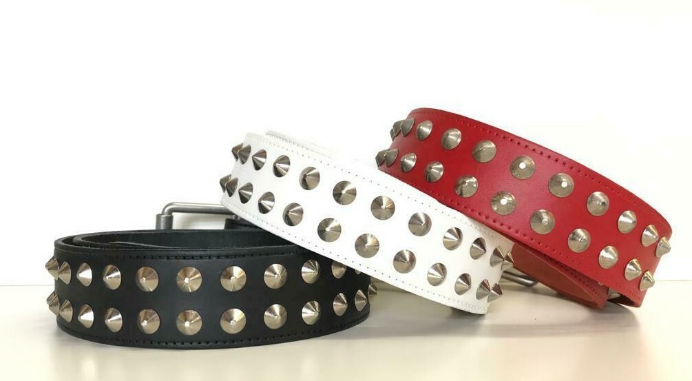 Real Leather Row Conical STUDDED Belt (CB2) -Size S, M, L, XL
