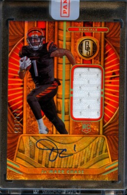 Ja'Marr Chase 2021 Gold Standard Auto Autograph Jersey Patch RC
