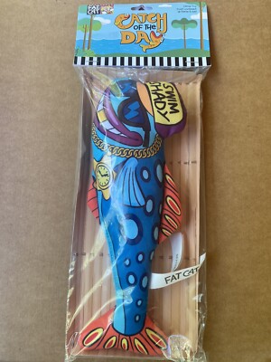 NEW Fat Cat Catch If The Day Swim Shady Catnip Toy For Cats 10in stuffed fish