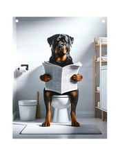 Rottweiler Metal Aluminum Sign 8"x10" Funny Bathroom Toilet