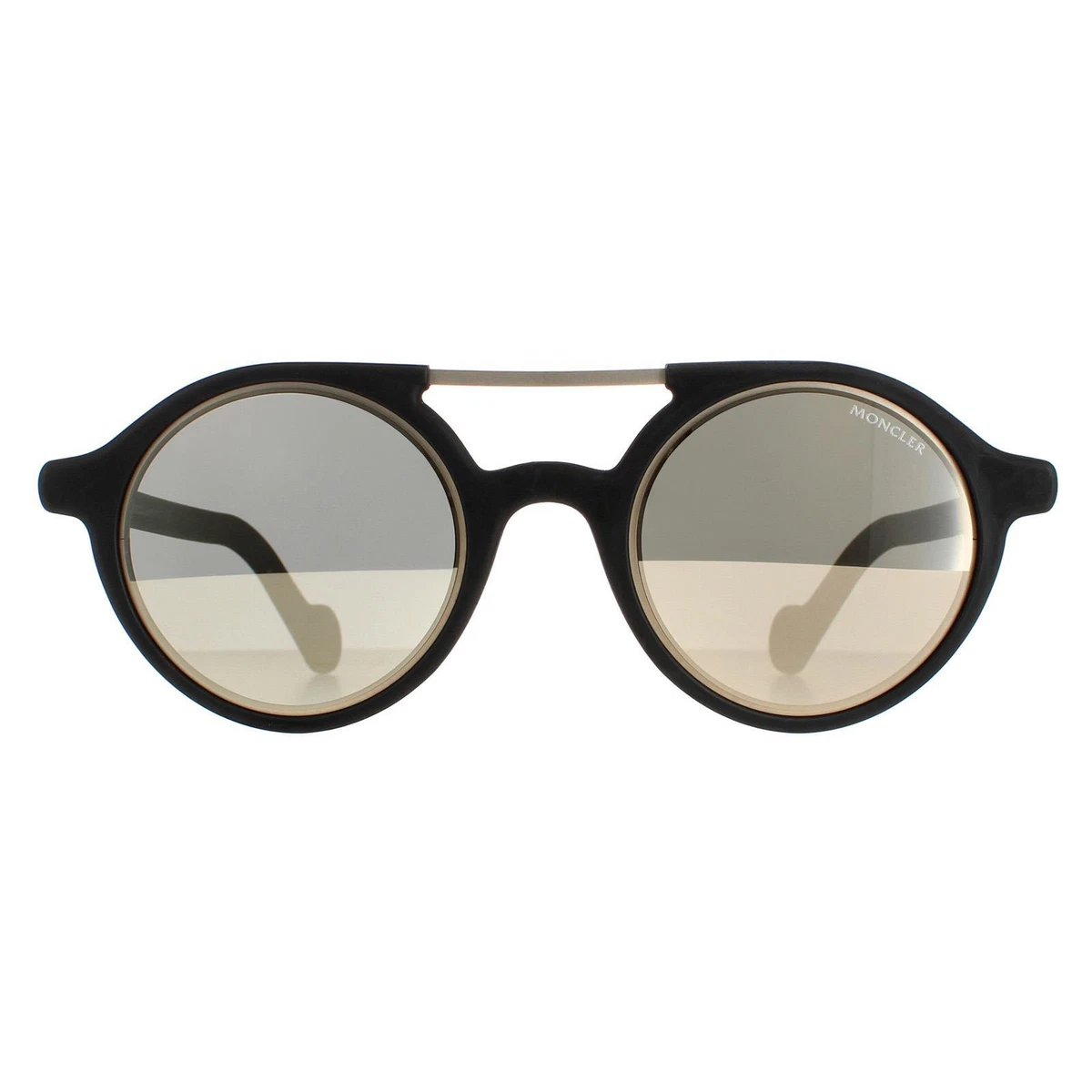 Moncler Sunglasses ML0083 02C Rubber Black Silver Mirror | eBay