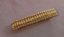 Vintage Faux Pearl  Gold-Tone Hair Clip Barrette