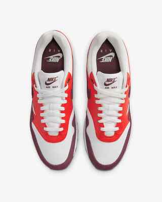 New Nike Air Max 1 Shoes - Burgundy Crush/ Picante Red
