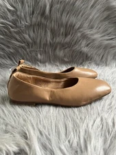 Time And Tru Ballet Flats Womens Size 7 1/2 Brown Tan Memory Foam Slip On Shoes