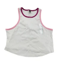 Plus Size Racer Front Cropped Tank Top - Wild Fable White 1X