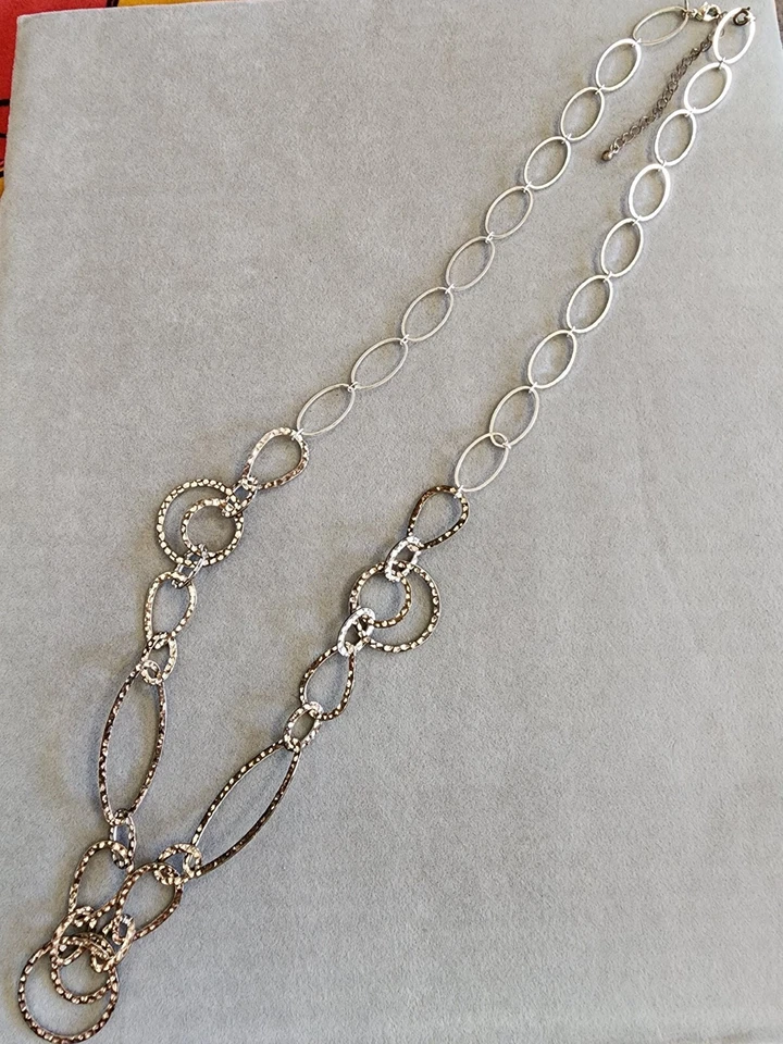 Collar lazo placa de plata martillada retorcida firmado en caja original 37" ¡ENVÍO GRATUITO! Foto 3 de 4