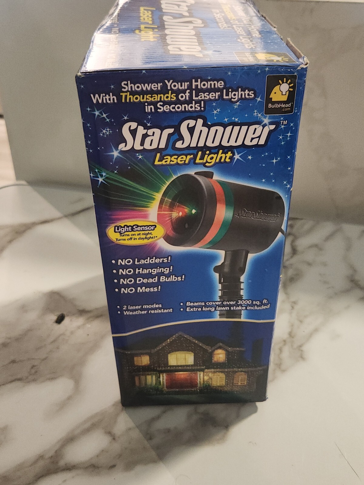 Star Shower Laser Light With Light Sensor Red Green Outdoor Christmas