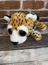 RUSS BERRIE LEONARD PLUSH LEOPARD CHEETAH STUFFED ANIMAL BIG EYES BEANBAG BOTTOM
