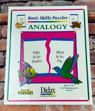 New Didax Basic Skills Puzzles Analogies Educational Resource 60 Piece