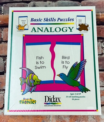 New Didax Basic Skills Puzzles Analogies Educational Resource 60 Piece