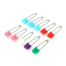 12 Nappy Diaper Safety Pins Fasteners Large Coloured Heads Sewing Dry Cleaning