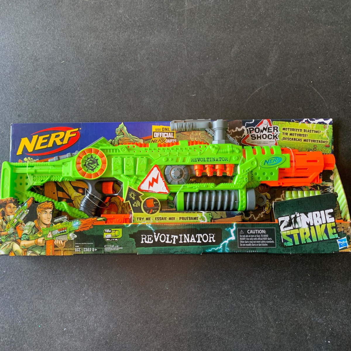 NERF Revoltinator Zombie Strike Toy Blaster with Motorized Lights