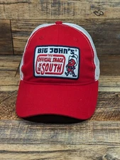 Big John's The Official Snack Of The South Adjustable Mesh Red Hat Cap