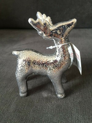 Christmas Animal Reindeer Table Decoration Silver Coloured