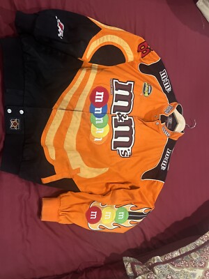 Vintage 1990s JH Design Nascar #38 Orange & Black M&M Jacket 3XL