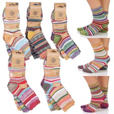 3/6/12 Damen Kinder Winter Socken Bunt warm K...