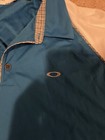 OAKLEY Hydrolix Golf Polo Shirt Mens Size Large Regular Fit Light Blue and White — photo 2