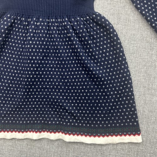 Janie and Jack Fair Isle Christmas Sweater Dress Size 7 NEW NWT Blue Cotton - Picture 9 of 12