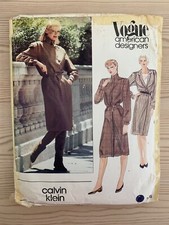 Abito Vogue Designer CALVIN KLEIN 2595 modello cucito taglia 12 taglio anni 80