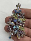 Weiss brooch featuring pastel purple green and blue rhinestones set in silvery — photo 7