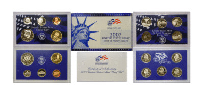 2007 10 Coin Proof Set OGP W/COA Stock Photo